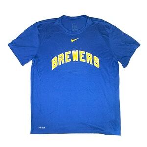 NIKE Milwaukee Brewers Dri Fit MLB Baseball Shirt size XL